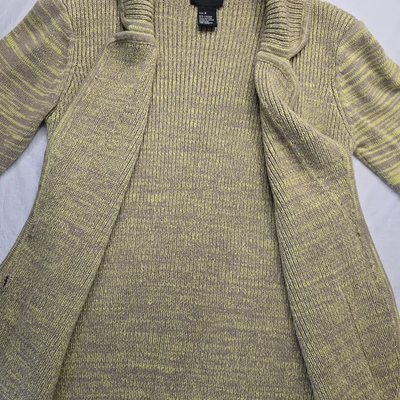 Central Park West Cardigan Sweater Ribbed Marled Olive Taupe Boho Lagenlook S - Picture 8 of 12